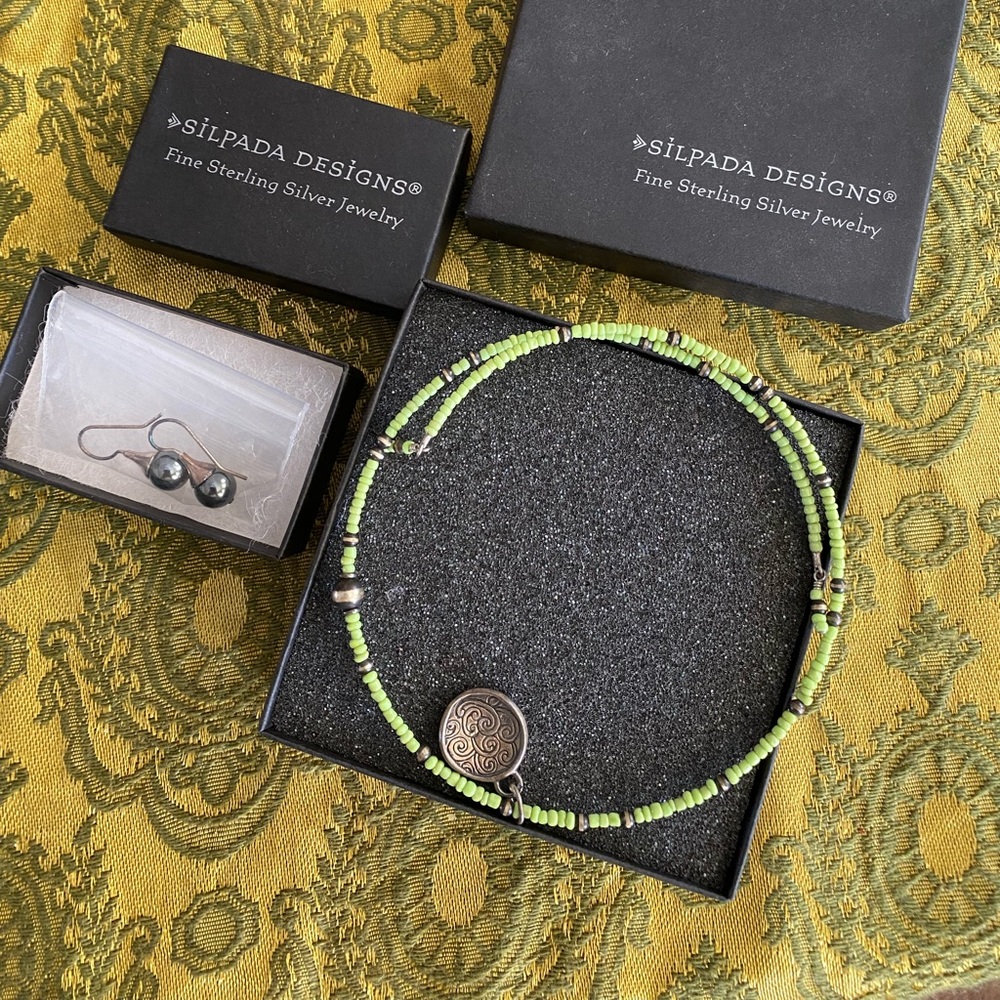 Silpada sterling silver earrings and choker